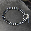 15cm 17cm 19cm Womens Mens Bracelet 925 Sterling Silver Jewelry Antique Silver Curb Cuban Link Chain Bracelet With OT Clasp