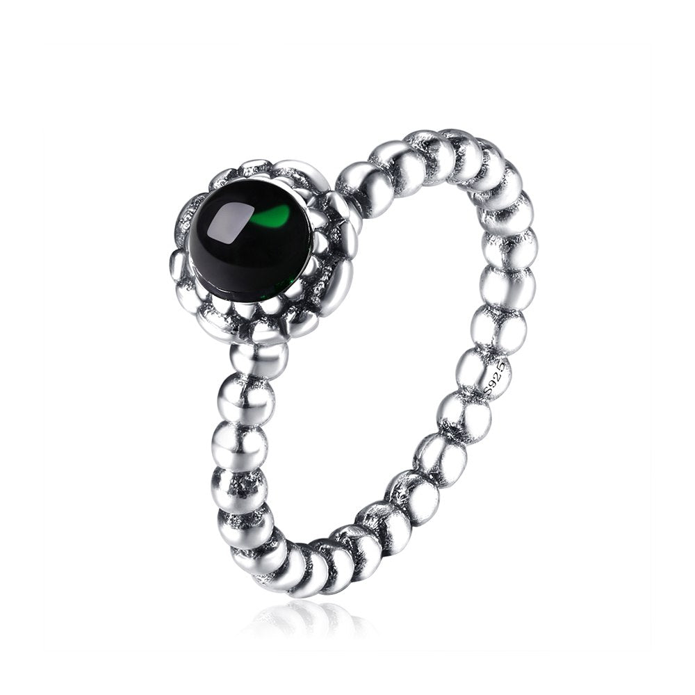 16 Color Women Silver Charms 925 Stone Ring Yellw Blue Red Purple Black Green Color For Women Wedding Jewelry