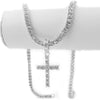 16 inch women chokers necklace with cross charm religion jewelry men's hip hop 1 row tennis chain iced out rapper rock singer