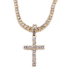 16 inch women chokers necklace with cross charm religion jewelry men's hip hop 1 row tennis chain iced out rapper rock singer