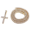 16 inch women chokers necklace with cross charm religion jewelry men's hip hop 1 row tennis chain iced out rapper rock singer