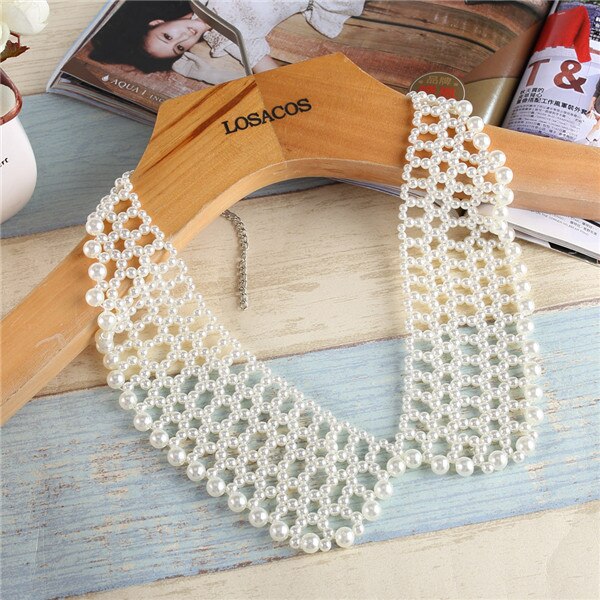 16 styles Imitation Pearl Brand Designer Bib Collar Choker Necklace Jewelry For Women Wedding Party