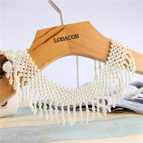 16 styles Imitation Pearl Brand Designer Bib Collar Choker Necklace Jewelry For Women Wedding Party