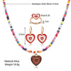 17KM Bohemian Heart Pendant Necklace Jewelry Set For Women Colorful Beaded Necklaces Set Jewelry Gifts