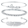 Bohemian Love Word Bracelets & Bangles For Women Gold Silver Color Crystal Cuff Charm Bracelet Femme Party Gifts