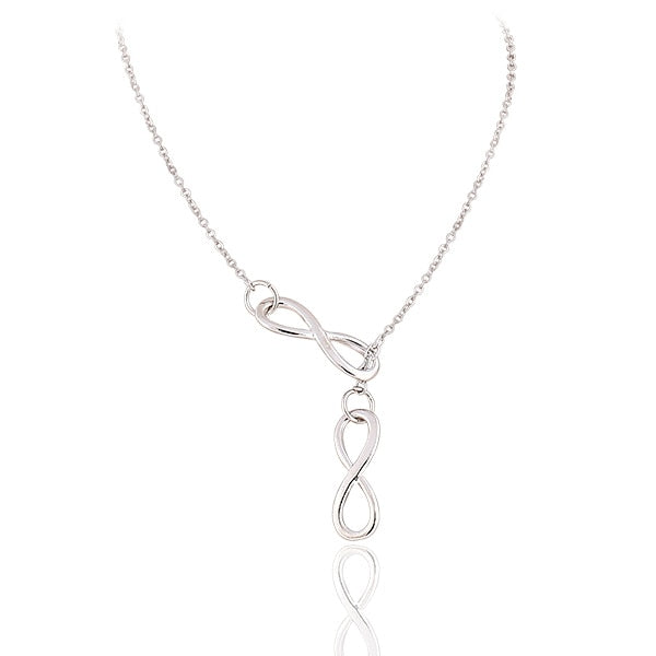 Brand Design Fashion Charm Metal infinity Pendants Necklace Silver Color Chain necklaces statement jewelry women