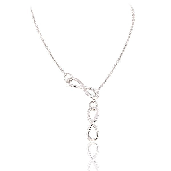 Brand Design Fashion Charm Metal infinity Pendants Necklace Silver Color Chain necklaces statement jewelry women
