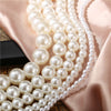 17KM Elegant White Imitation Pearl Choker Necklace Big Round Pearl Wedding Necklace for Women Charm  Jewelry
