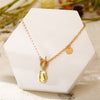 17KM Asymmetric Gold Pearl Beads Necklace For Women Vintage Irregular Coin Pendant Necklaces 2021 Trend Jewelry
