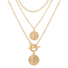 17KM  Multi Layer Lock Portrait Pendants Necklaces For Women Gold Metal Key Heart Necklace  Design Jewelry Gift