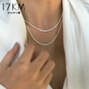17KM Shiny Chain Silver Color Choker Necklace For Women Simple Minimalist Choker Necklaces 2021 Collar Jewelry