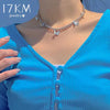 17KM  Silver Color Butterfly Tassel Choker Necklace For Women Girls Korean Thick Chain Necklaces 2021  Jewelry