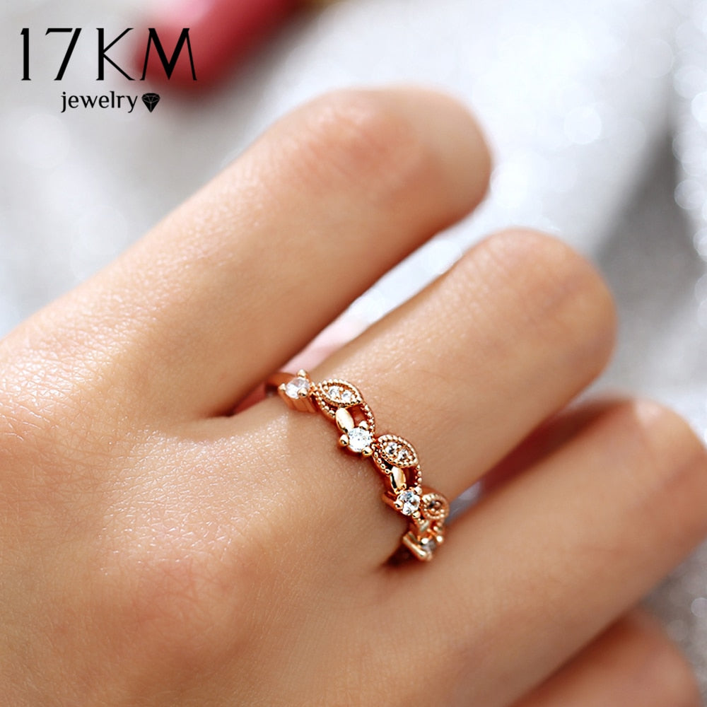 Fashion Weave Morganite Rings For Women 2 Design Cubic Zirconia Rose Gold Silver Color Female Ring Party Jewelry Wholesale