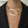 17KM Gold Multi Layered Snake Chain Link Necklace for Women Bohemian Lock Coin Choker Chain Pendant Necklaces Party Jewelry
