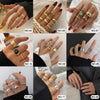 17KM Hiphop Gold Chain Rings Set For Women Girls Punk Geometric Simple Finger Rings 2021 Trend Jewelry Party