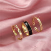 17KM Hiphop Gold Chain Rings Set For Women Girls Punk Geometric Simple Finger Rings 2021 Trend Jewelry Party