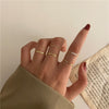 17KM Hiphop Gold Chain Rings Set For Women Girls Punk Geometric Simple Finger Rings 2021 Trend Jewelry Party
