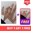 17KM Hiphop Gold Chain Rings Set For Women Girls Punk Geometric Simple Finger Rings 2021 Trend Jewelry Party