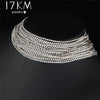 Multiple layers Rhinestone Crystal Choker Necklace for Women New Bijoux Maxi Statement Necklaces Collier Fashion Jewelry