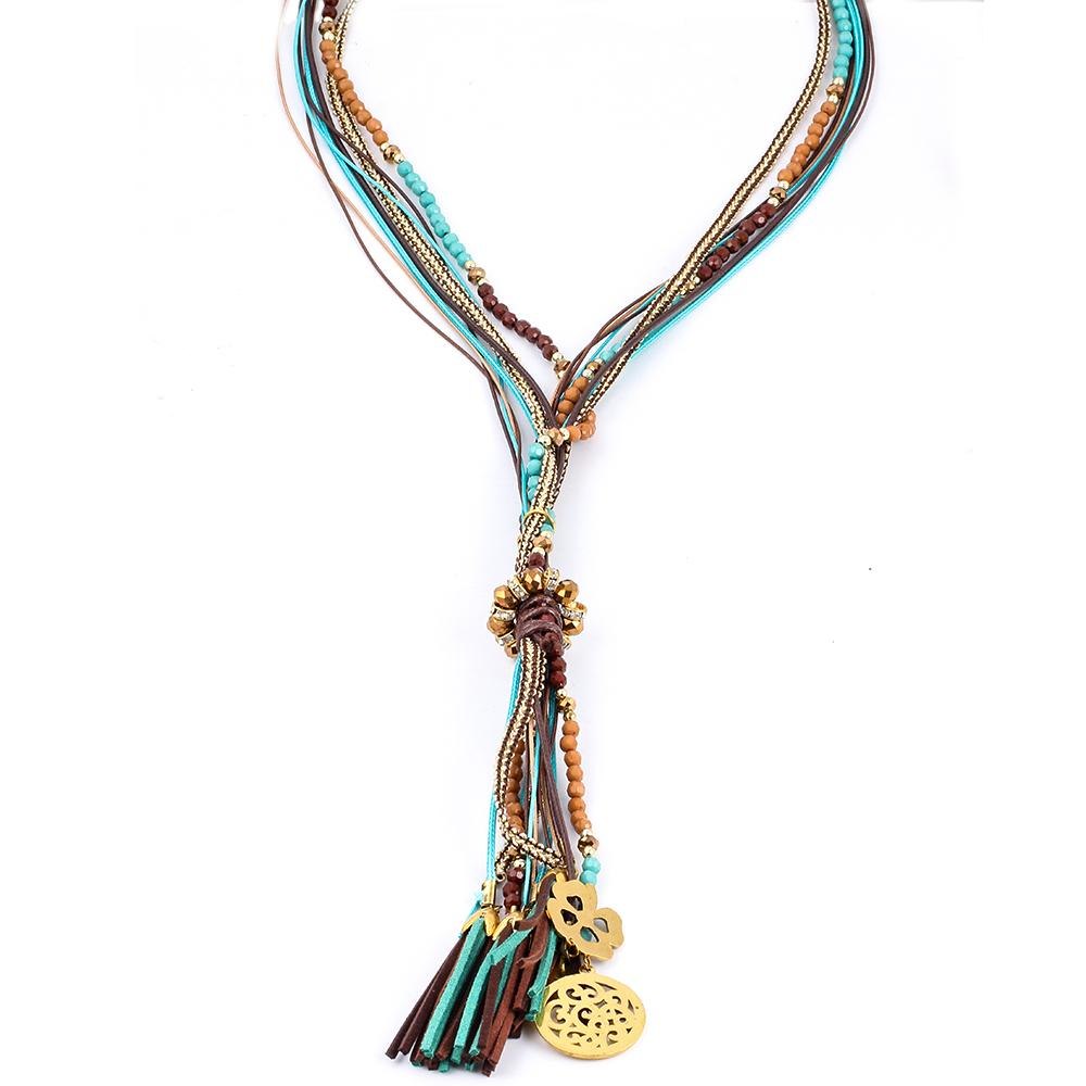 New Arrival Facet Beads Necklace Multi layer Long Statement Necklaces Jewelry For Women Collares Collier joyas Accessories