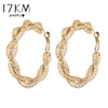 Oversize Geometric Circle Round Hoop Earrings for Women Brincos Cubic Zirconia Twist Earring Gold Color Party Jewelry Gift