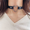 17KM Sexy Punk Gothic PU Leather Heart Choker Necklaces For Women Vintage Statement Collar Necklace Wedding Jewelry Gift