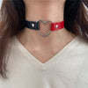 17KM Sexy Punk Gothic PU Leather Heart Choker Necklaces For Women Vintage Statement Collar Necklace Wedding Jewelry Gift