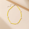 17KM Trendy Bead Strand Beaded Choker Necklace For Women Bohemian Colorful Handmade Short Daisy Pearl Necklace Collar Jewelry