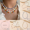 17KM Trendy Bead Strand Beaded Choker Necklace For Women Bohemian Colorful Handmade Short Daisy Pearl Necklace Collar Jewelry