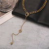 17KM Trendy Gold Long Chain Choker Necklace For Women Small Ball Pendant Necklace Lock Choker Necklaces 2021 Jewelry