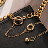 17KM Trendy Gold Long Chain Choker Necklace For Women Small Ball Pendant Necklace Lock Choker Necklaces 2021 Jewelry