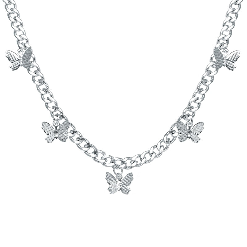 17KM Trendy Gold Thick Chain Necklace for Women  Mixed Linked Circle Necklaces Minimalist Choker Necklace Party Jewelry