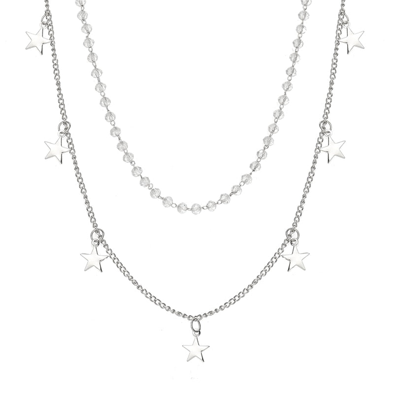 17KM Trendy Gold Thick Chain Necklace for Women  Mixed Linked Circle Necklaces Minimalist Choker Necklace Party Jewelry