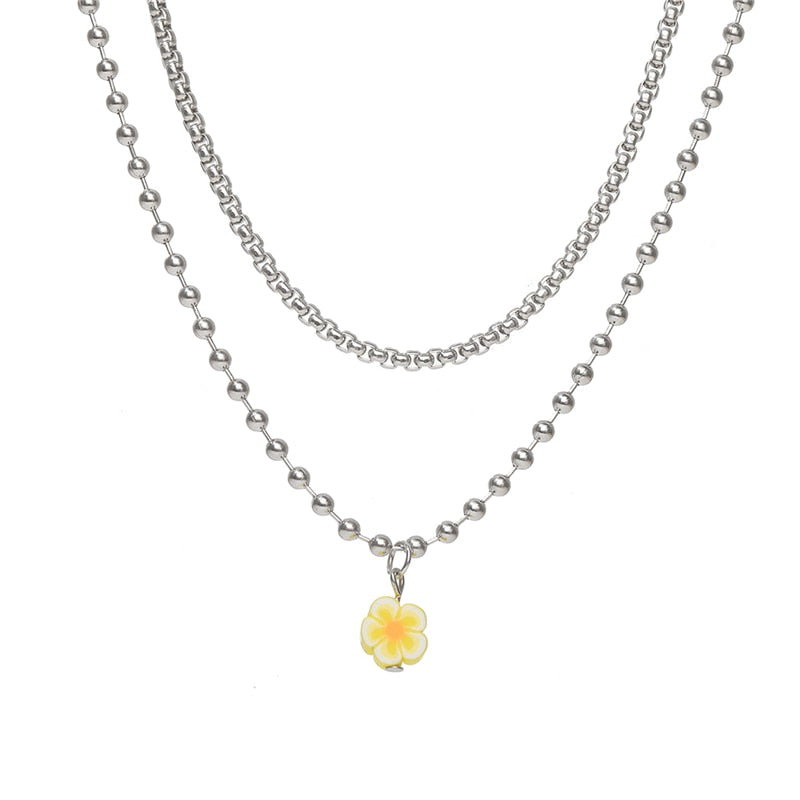 17KM Trendy Gold Thick Chain Necklace for Women  Mixed Linked Circle Necklaces Minimalist Choker Necklace Party Jewelry