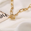 17KM Trendy Gold Thick Chain Necklace for Women  Mixed Linked Circle Necklaces Minimalist Choker Necklace Party Jewelry