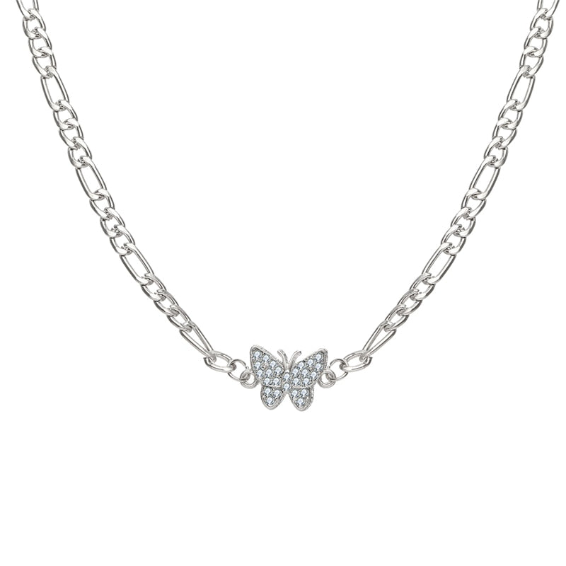 17KM Trendy Gold Thick Chain Necklace for Women  Mixed Linked Circle Necklaces Minimalist Choker Necklace Party Jewelry