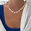 17KM Vintage Baroque Pearl Choker Necklace For Women Retro Elegant Colorful Irregular Pearl Beads Necklaces Accessories Jewelry