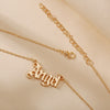 17KM Vintage Gold Angel Letter Necklace Gift for Women Old English Name Choker Necklaces 2022 Party Jewelry Mom Gift