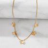 17KM Vintage Gold Butterfly Choker Necklace for Women Chic Insect Star Charm Choker Necklaces Boho Summer Jewelry