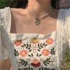 17KM Vintage Pearl Choker Necklace For Women  Summer White Imitation Pearl Necklaces 2021 Trend Elegant Wedding Jewelry