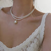 17KM Vintage Pearl Choker Necklace For Women  Summer White Imitation Pearl Necklaces 2021 Trend Elegant Wedding Jewelry
