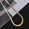 18/20/22/24 Inch Gold Color 4MM Blade Women's Neck Chain Female Necklace Gift Female  Designer Jewelry