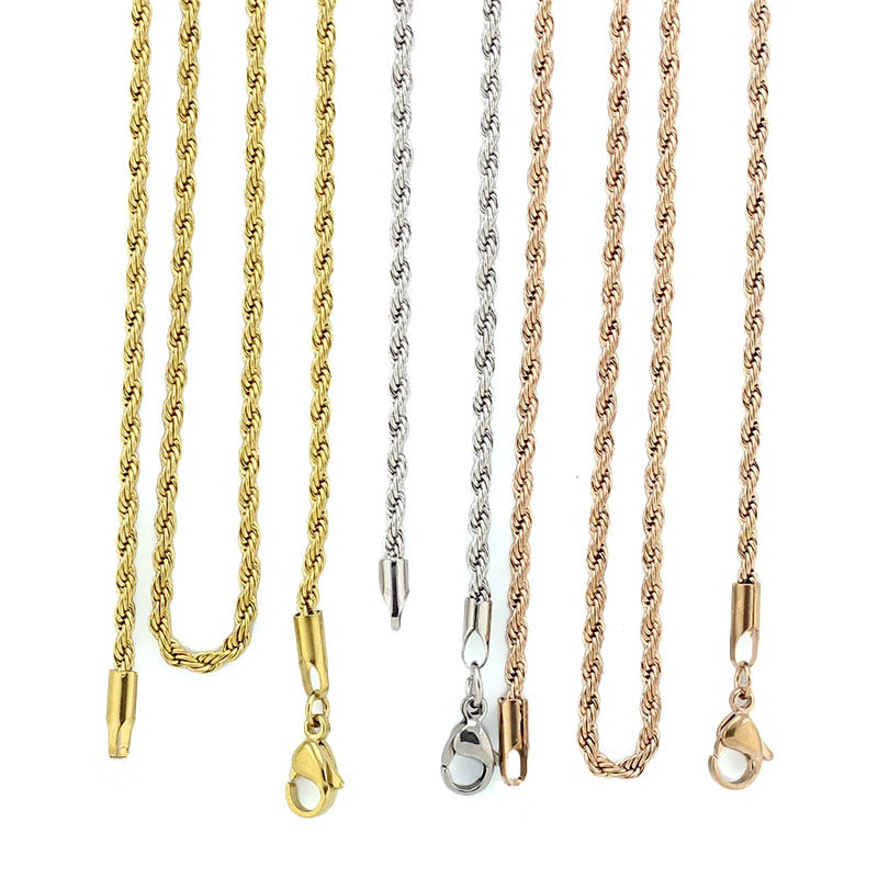 18'' 20'' 24'' 28'' 32'' Silver/gold/rose gold Stainless Steel 2.4mm width necklace Chain for Floating Locket/Pendant Jewelry