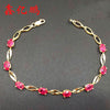 18 k gold inlaid natural Burmese ruby bracelet 4x6mm
