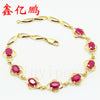 18 k gold inlaid natural Burmese ruby bracelet