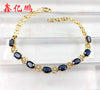 18 k gold inlaid natural sapphire bracelet