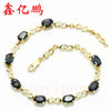 18 k gold inlaid natural sapphire bracelet