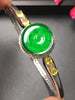 181004 Fine Jewelry Real 18K Gold Natural burma jade bangle bracelet jade naturelle jonc myanmar jade bracelet Certificate