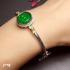 181004 Fine Jewelry Real 18K Gold Natural burma jade bangle bracelet jade naturelle jonc myanmar jade bracelet Certificate