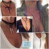 183cm/72in Wrap Vegan Suede Choker long Lariat Boho Leather Necklace for Women Summer Boho Festival Jewelry Tie Up Vegan JK49F3